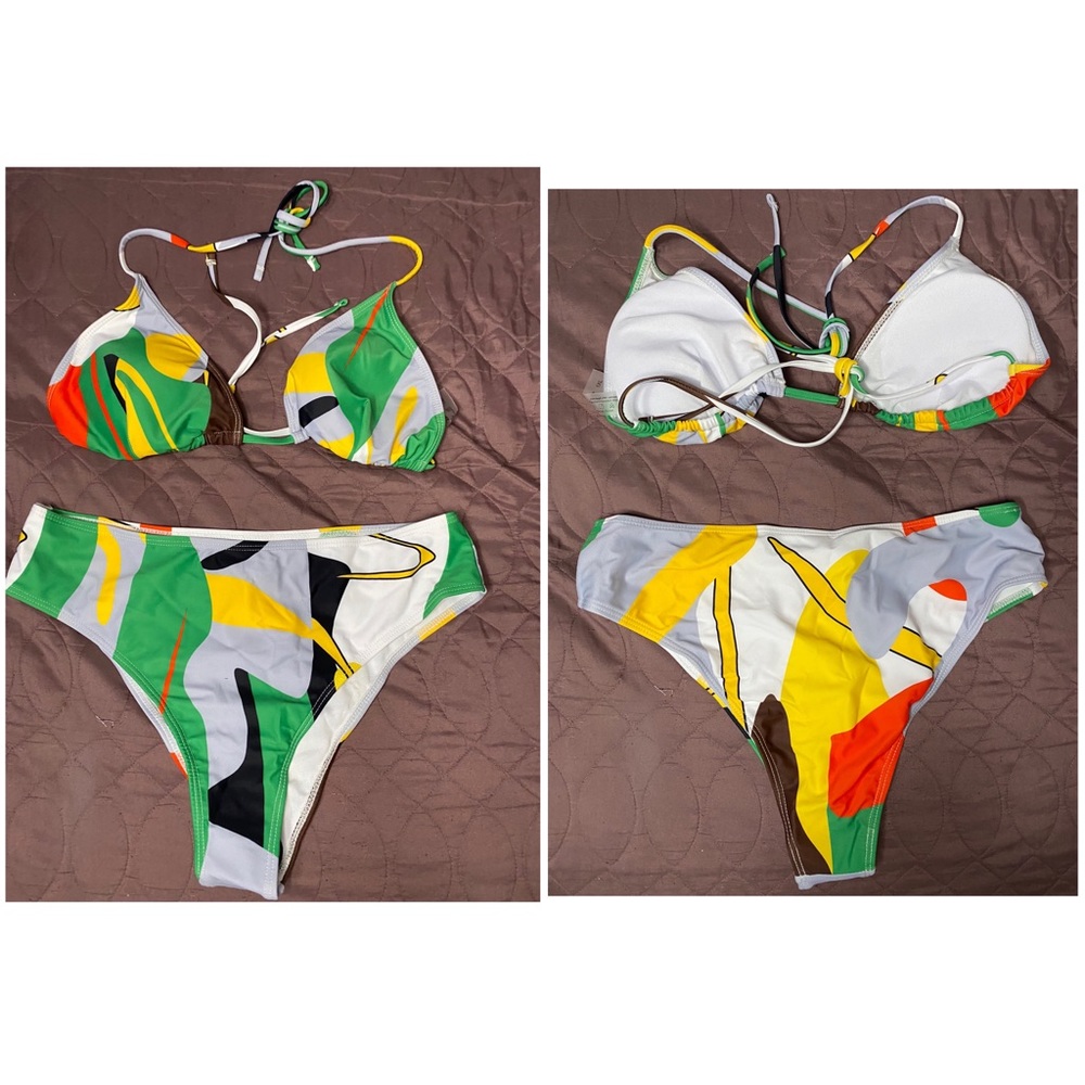 Multi colored 3piece swimsuit, size XL, New